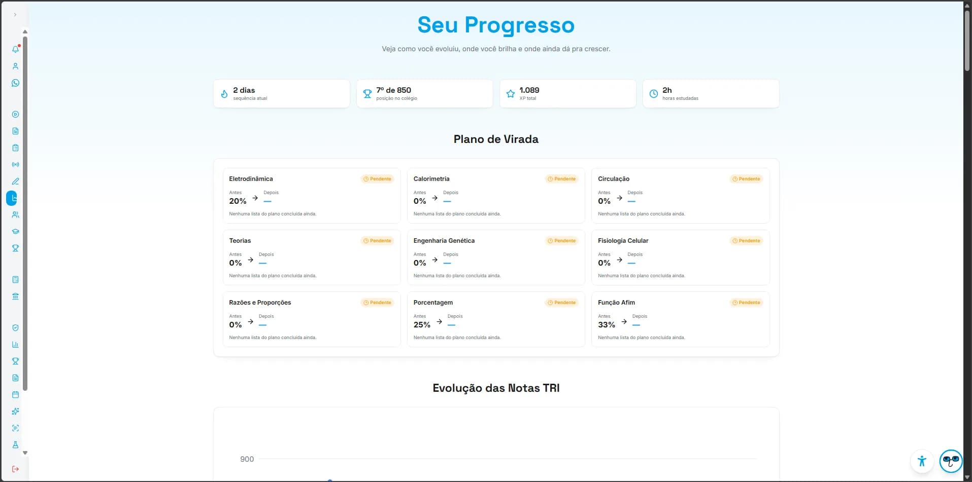 Tela web do Intelecttus School com visão educacional